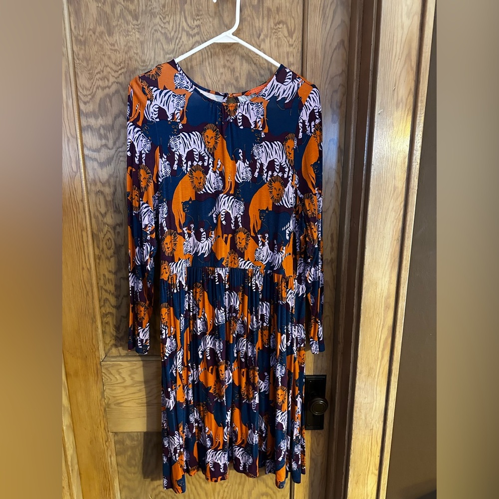 ModCloth Vibrant Animal Print Long Sleeve Dress
